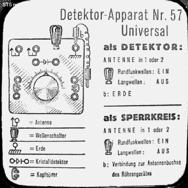 Detektor-Empfänger 57 Universal; Wisi Wilh. Sihn; (ID = 1011545) Crystal