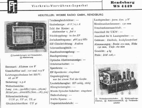 Rendsburg I WS4449; Wobbe-Radio; Winsen, (ID = 1173219) Radio