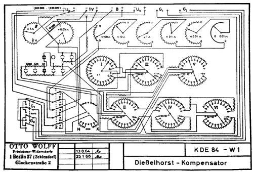 Thermokraftfreier Kompensator für Gleichspannung Dießelhorst-Kompensator KDE84; Wolff, Otto; Berlin (ID = 1569618) Equipment