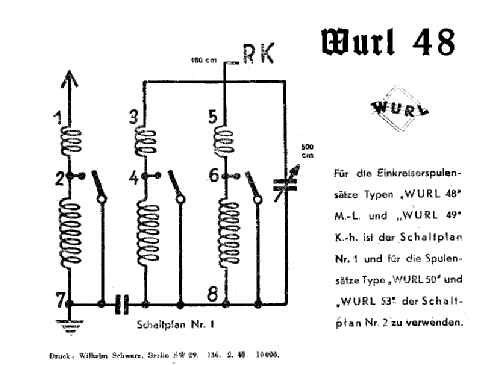 Spulensatz Wurl 48; Wurl, Max; Berlin (ID = 1340459) mod-past25