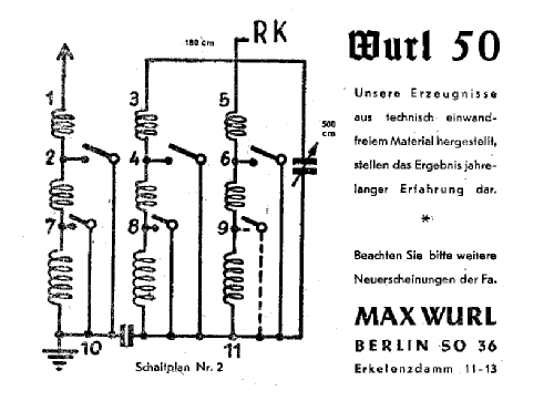 Spulensatz Wurl 50; Wurl, Max; Berlin (ID = 1340460) mod-past25