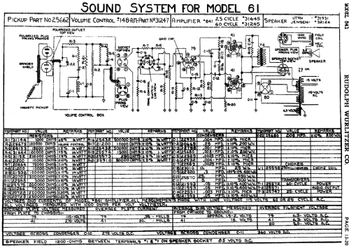 841 Amplifier only ; Wurlitzer Co., The (ID = 481896) Ampl/Mixer