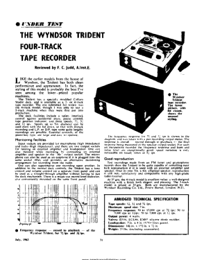 Trident ; Wyndsor Recording Co (ID = 2800216) Enrég.-R