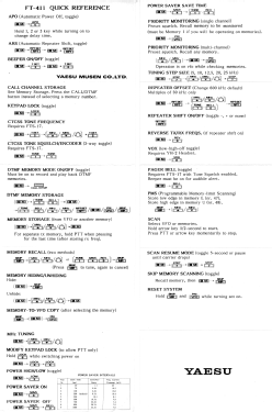 FT-411 ; Yaesu-Musen Co. Ltd. (ID = 2891890) Amat TRX