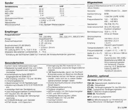 FT-90R; Yaesu-Musen Co. Ltd. (ID = 2781172) Amat TRX