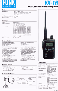 VX-1R; Yaesu-Musen Co. Ltd. (ID = 2741502) Amat TRX