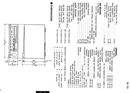 Natural Sound Stereo Receiver RX-730; Yamaha Co.; (ID = 1041970) Radio