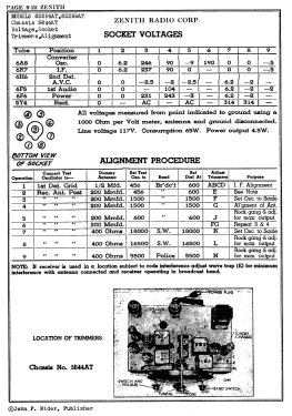 6-S-25E; Zenith Brand, C & A (ID = 2944326) Radio