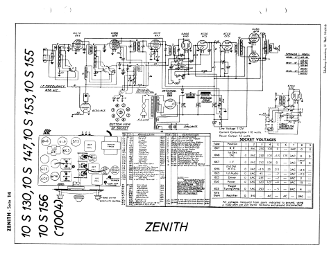 10S153 10-S 153 Ch=1004; Zenith Radio Corp.; (ID = 2728210) Radio