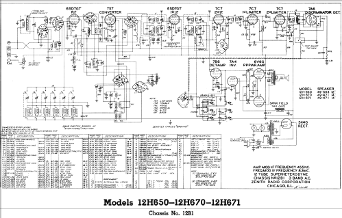 12H650 Lenox Ch=12B1; Zenith Radio Corp.; (ID = 346247) Radio