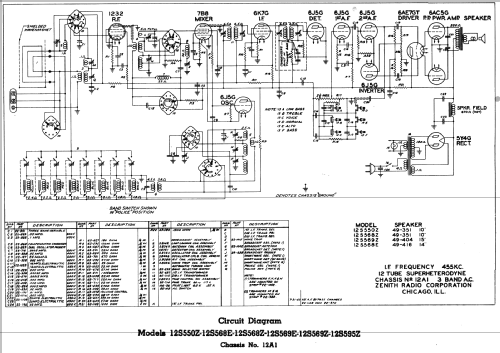 12S568Z 12-S-568 Ch=12A1; Zenith Radio Corp.; (ID = 345281) Radio