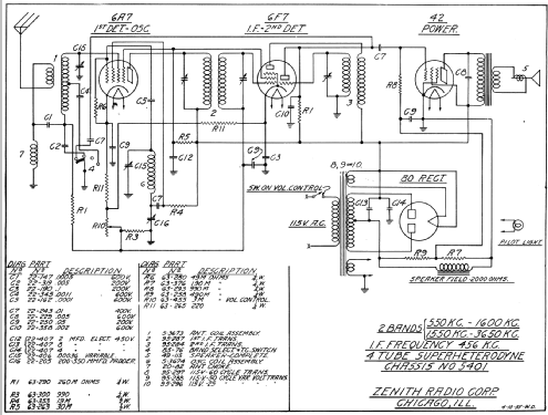 4P51 Ch=5401; Zenith Radio Corp.; (ID = 338325) Radio