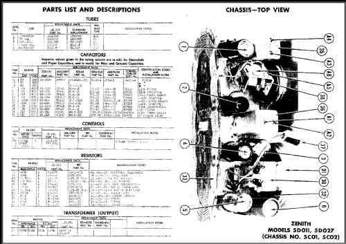 5D011W Consoltone Ch= 5C01; Zenith Radio Corp.; (ID = 489323) Radio