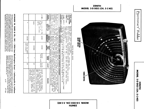 5G003 Ch= 5C40; Zenith Radio Corp.; (ID = 828640) Radio