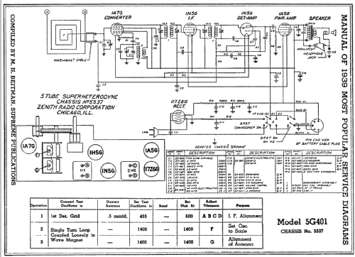 5G401M Ch=5537; Zenith Radio Corp.; (ID = 67139) Radio