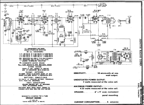 5MX080 5-MX-080 Crosley Ch=5C80; Zenith Radio Corp.; (ID = 316556) Car Radio