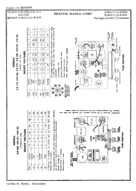 5S126H Ch= 5516; Zenith Radio Corp.; (ID = 2987513) Radio