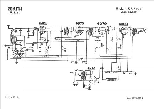 5S313 Ch= 5535BTZ; Zenith Radio Corp.; (ID = 2373782) Radio