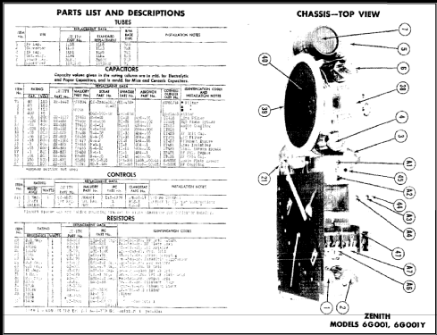 6G001YZX Universal 6G001YX Ch=6C40; Zenith Radio Corp.; (ID = 490222) Radio