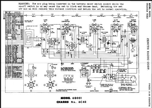 6G001YZX Universal 6G001YX Ch=6C40; Zenith Radio Corp.; (ID = 490226) Radio