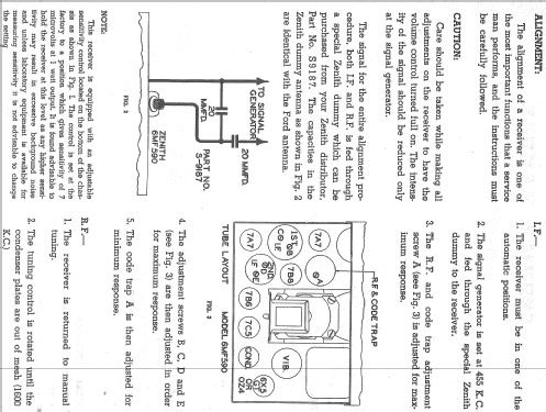 6MF590 Ford Ch= 6A21; Zenith Radio Corp.; (ID = 313005) Car Radio