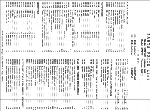 6MF590 Ford Ch= 6A21; Zenith Radio Corp.; (ID = 313009) Car Radio