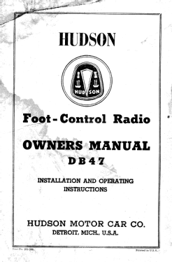 6MH089 Hudson DB 47 ; Zenith Radio Corp.; (ID = 3018423) Car Radio