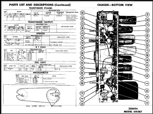 6R087 Conventional Ch= 6C22; Zenith Radio Corp.; (ID = 490360) Radio