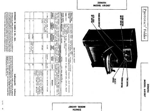 6R087 Conventional Ch= 6C22; Zenith Radio Corp.; (ID = 490362) Radio