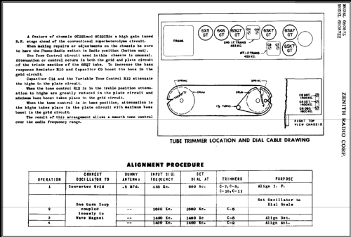 6R087Z Ch= 6C22Z; Zenith Radio Corp.; (ID = 416124) Radio