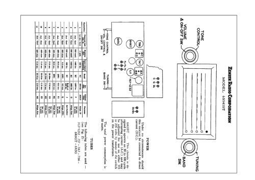 6S541BT Ch= 6A11BT; Zenith Radio Corp.; (ID = 1858529) Radio