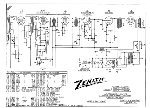 6V62 Ch=5621; Zenith Radio Corp.; (ID = 60338) Radio