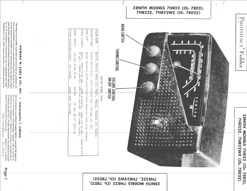 7H822WZ Ch= 7E02Z; Zenith Radio Corp.; (ID = 1482428) Radio