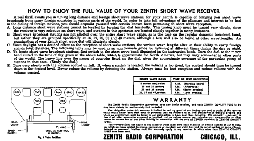 7S558 Chassis 7A02; Zenith Radio Corp.; (ID = 3204636) Radio
