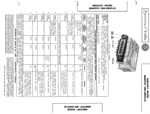 8MM990 Ch=8E90 Lincoln-Mercury; Zenith Radio Corp.; (ID = 1362240) Car Radio