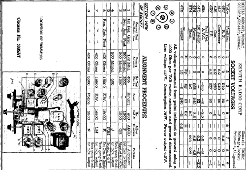 9S262AT 9-S-262AT Ch=5905AT; Zenith Radio Corp.; (ID = 1005998) Radio