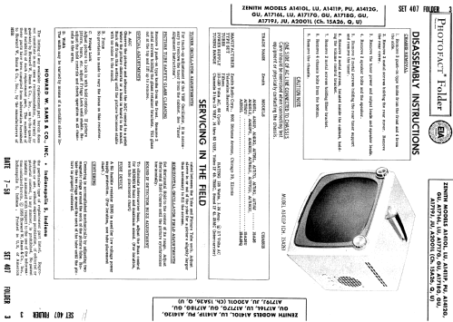 A1716LU Ch= 15A26U; Zenith Radio Corp.; (ID = 848329) Televisión