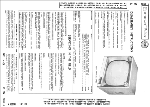 A3012R Ch= 19A20Q; Zenith Radio Corp.; (ID = 2574030) Televisore