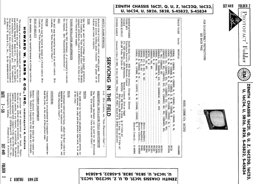 B2223EZ Ch= 16C21Z; Zenith Radio Corp.; (ID = 895854) Television