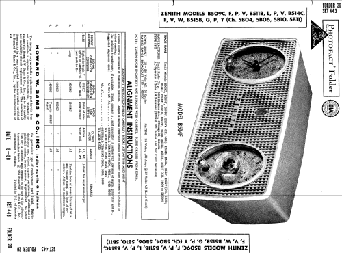 B509F 'The Ascot' Ch= 5B11; Zenith Radio Corp.; (ID = 508345) Radio