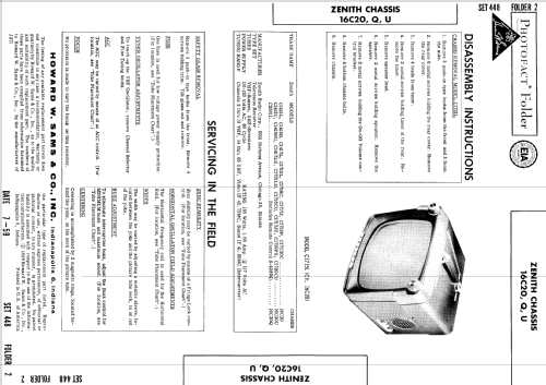 C1415L Ch= 16C20; Zenith Radio Corp.; (ID = 894757) Television