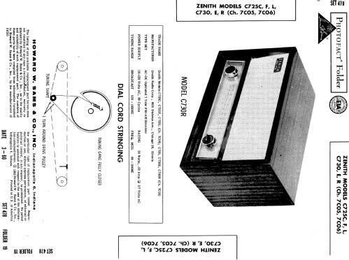 C730 AM-FM The Super Serenade Ch= 7C05; Zenith Radio Corp.; (ID = 543398) Radio