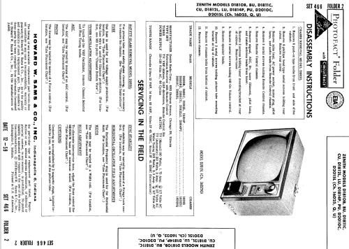 D1810BU, D1811CU Ch= 16D25U; Zenith Radio Corp.; (ID = 636620) Television