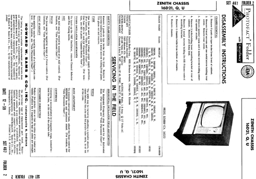 D2301R, Y Ch= 16D21; Zenith Radio Corp.; (ID = 636779) Television