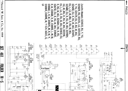 D3007E, M, R, W, Y, D3008R, Ch= 16D21Q; Zenith Radio Corp.; (ID = 627653) Televisión