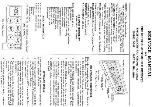 6MH699 Hudson DB42 Ch= 6B11; Zenith Radio Corp.; (ID = 314359) Car Radio