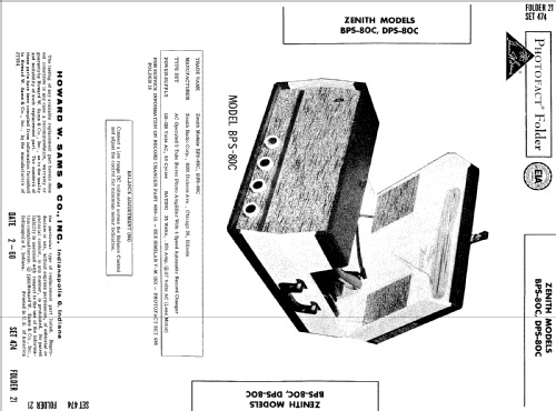 DPS-80C ; Zenith Radio Corp.; (ID = 505285) Reg-Riprod