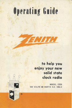 E258P ; Zenith Radio Corp.; (ID = 3041383) Radio