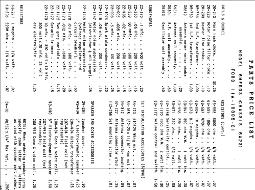 6MF593 Ford Ch=6A23; Zenith Radio Corp.; (ID = 313065) Car Radio