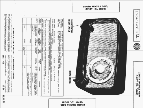 G510 Ch= 5G02; Zenith Radio Corp.; (ID = 1569300) Radio